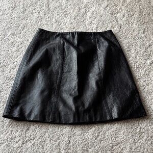 Vintage black Leather Skirt